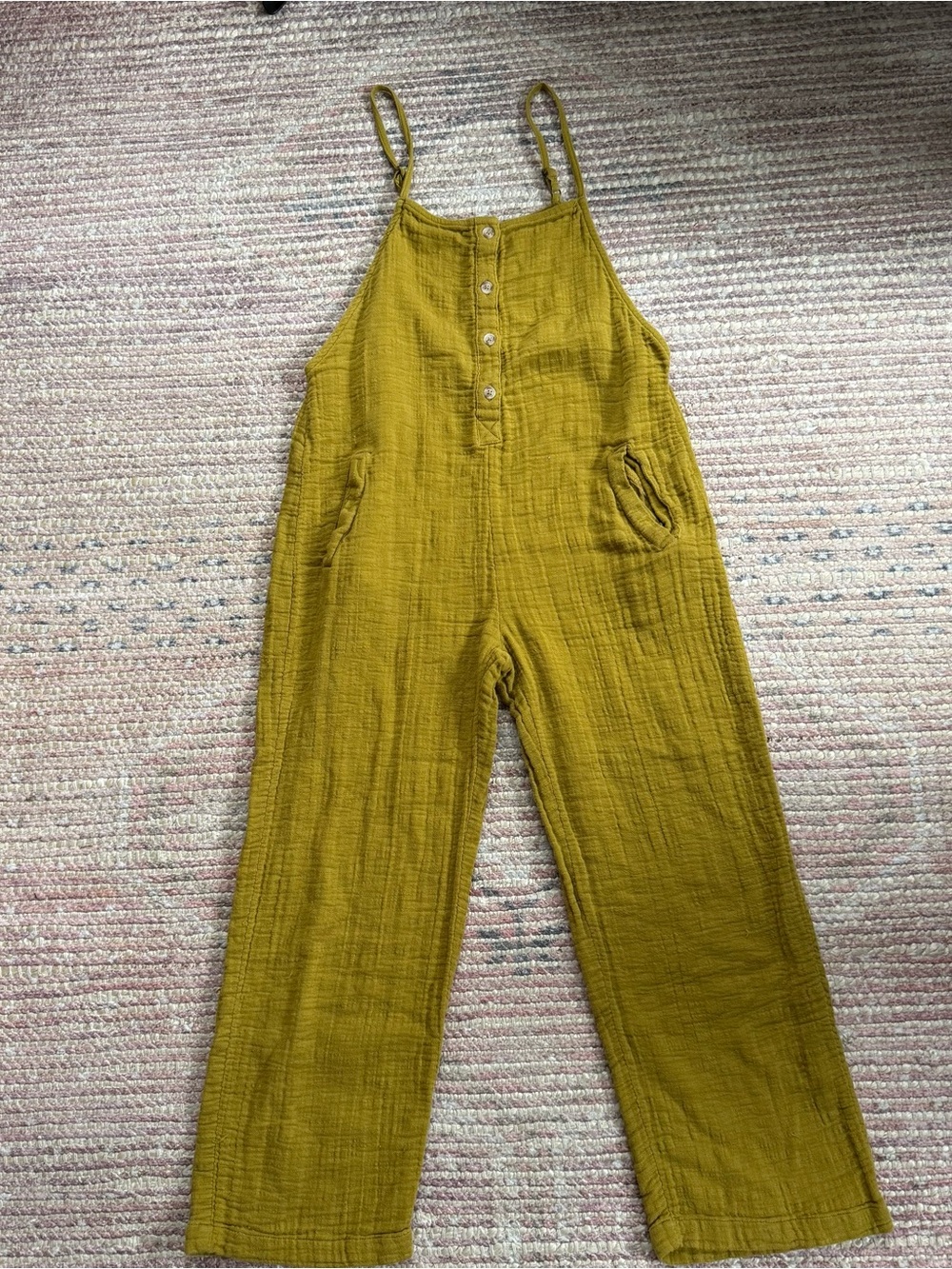 Billabong Mustard Yellow Gauze Jumpsuit